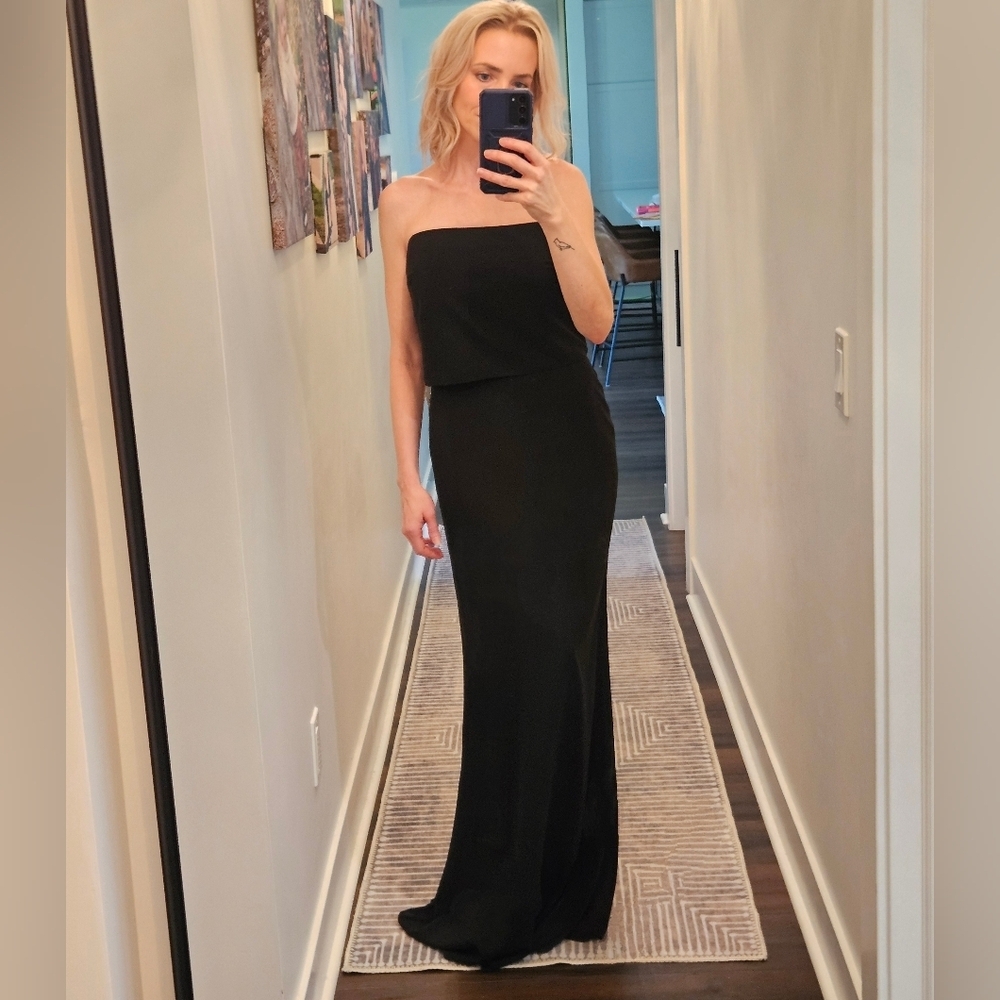 Classic Strapless Black Maxi Dress